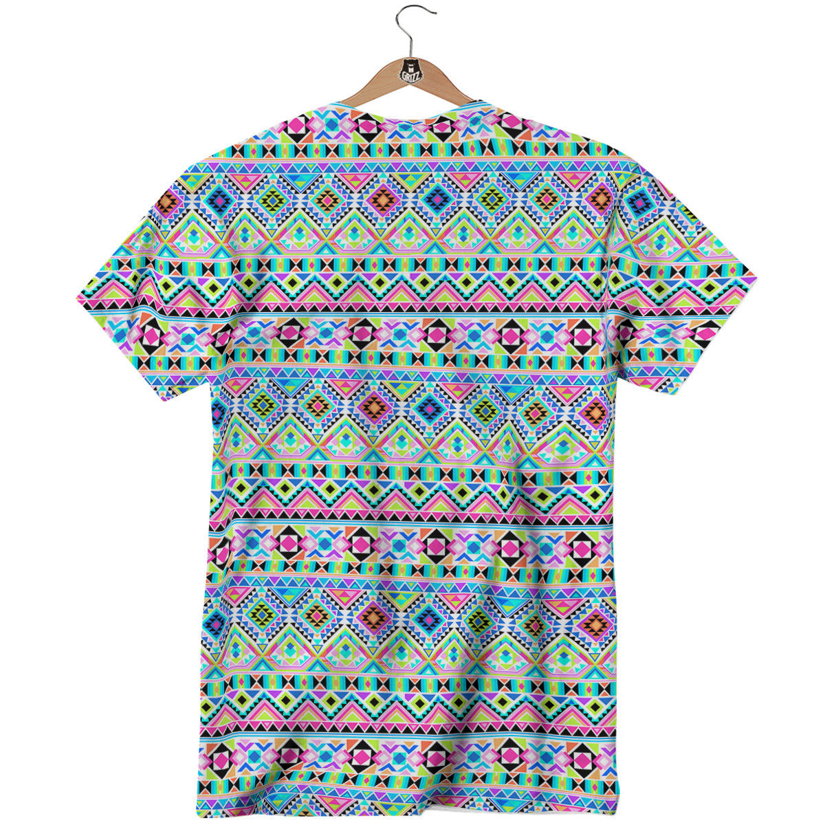 Aztec Colorful Print Pattern T-Shirt-grizzshop
