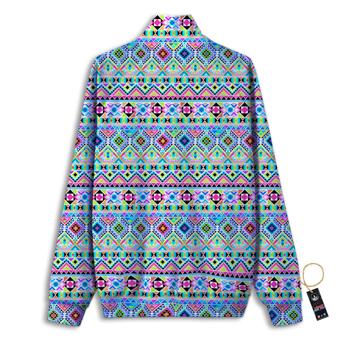 Aztec Colorful Print Pattern Track Jacket-grizzshop
