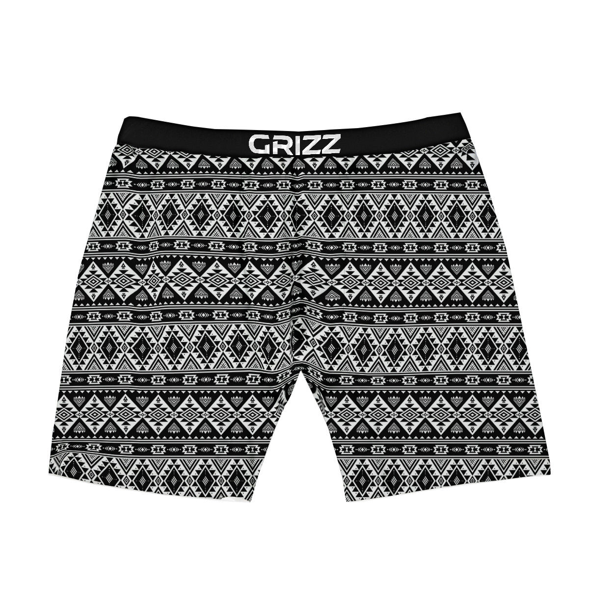 Aztec Dark Grey Print Pattern Boxer Briefs-grizzshop