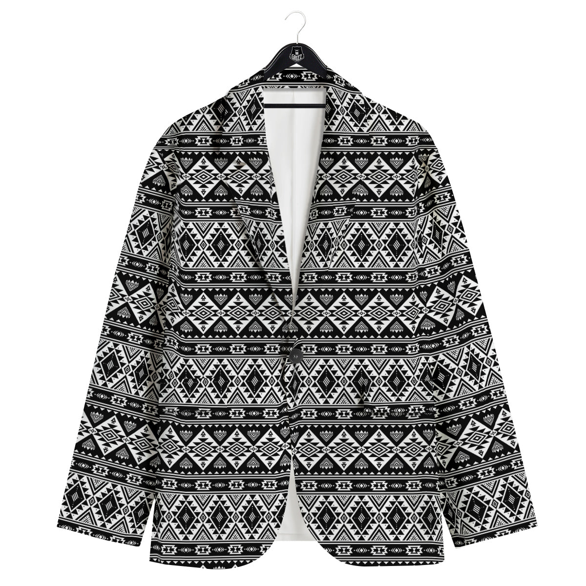 Aztec Dark Grey Print Pattern Men's Sport Coat-grizzshop