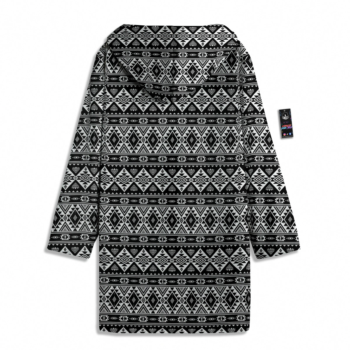 Aztec Dark Grey Print Pattern Men's Windbreaker Jacket-grizzshop