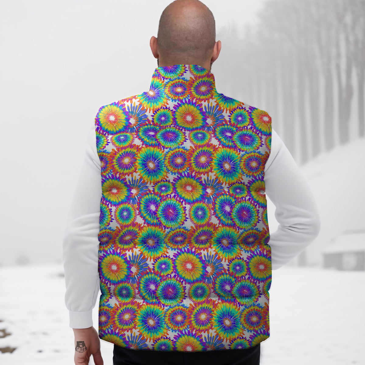 Aztec Eagle Pattern Print Down Vest