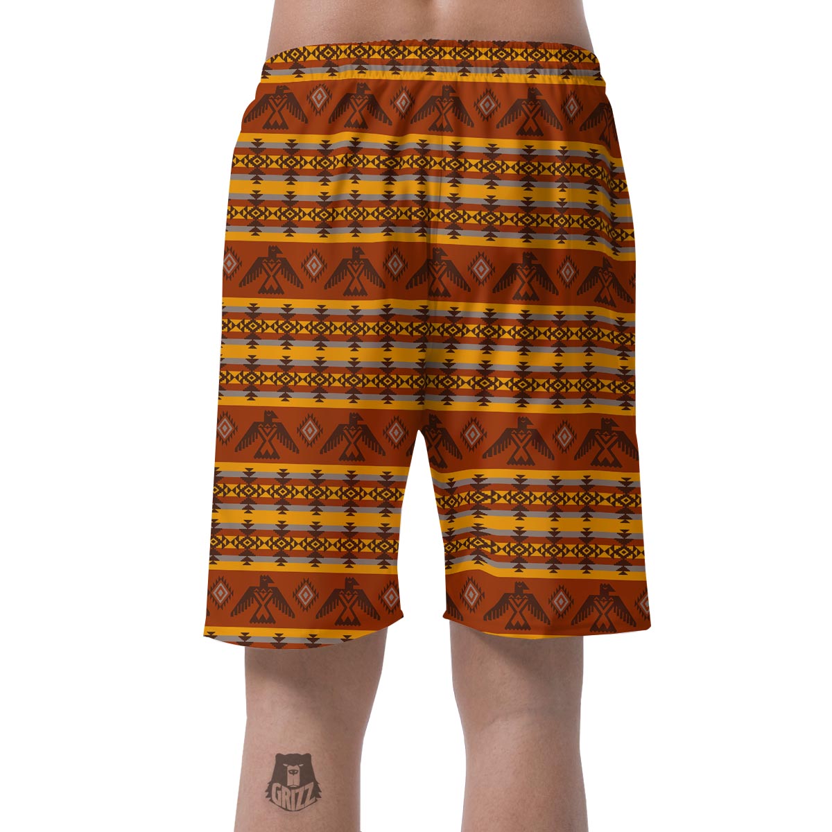 Aztec Eagle Pattern Print Men's Shorts-grizzshop