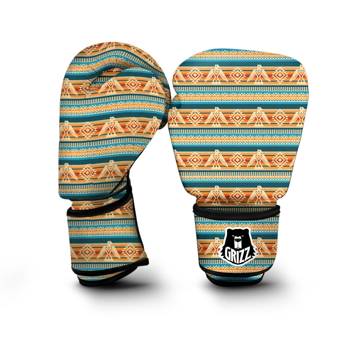 Aztec Eagle Print Pattern Boxing Gloves-grizzshop