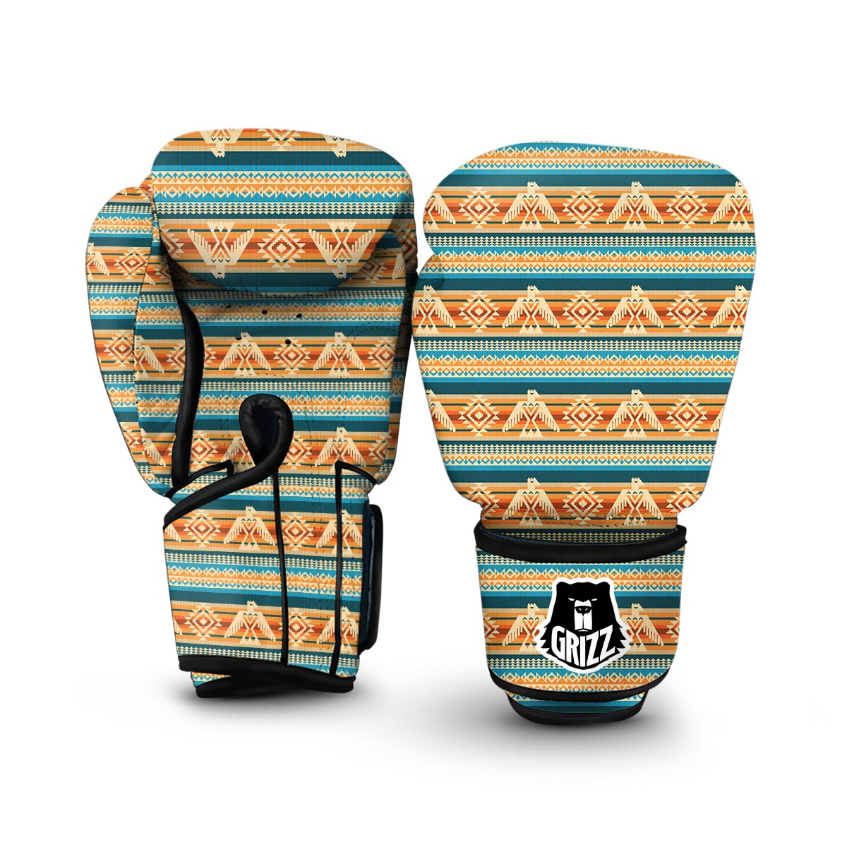 Aztec Eagle Print Pattern Boxing Gloves-grizzshop