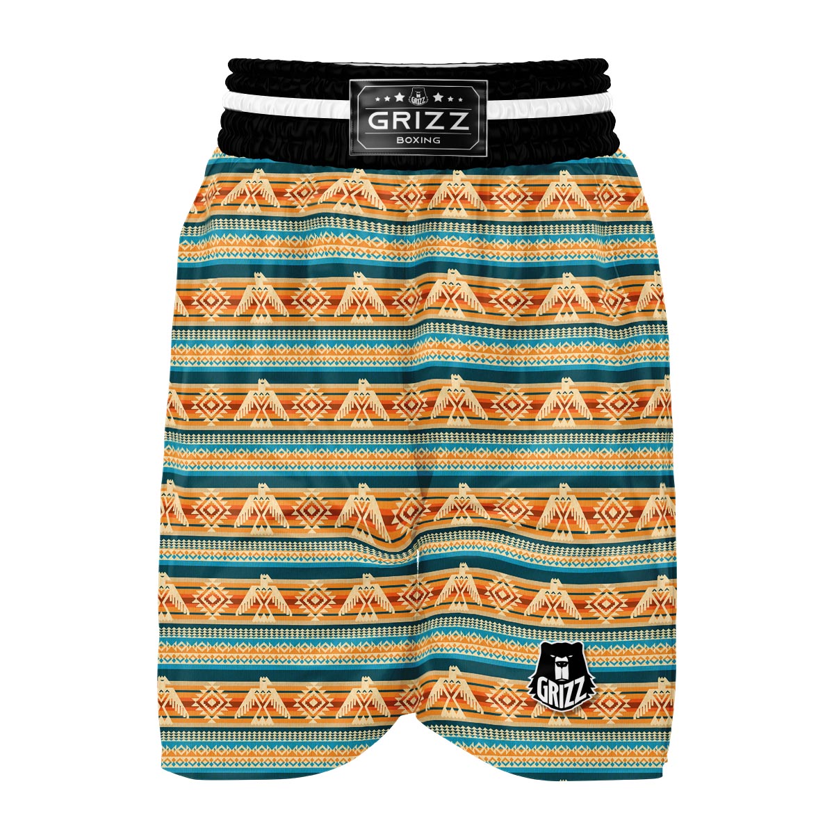 Aztec Eagle Print Pattern Boxing Shorts-grizzshop