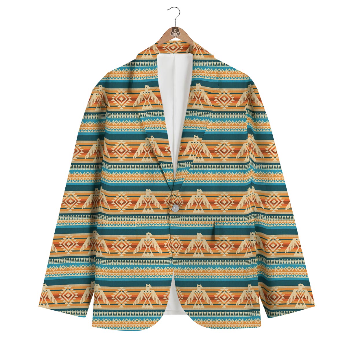 Aztec Eagle Print Pattern Men's Blazer-grizzshop