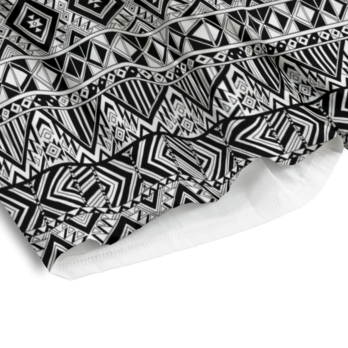 Aztec Ethnic White And Black Print Men's Athletic Shorts