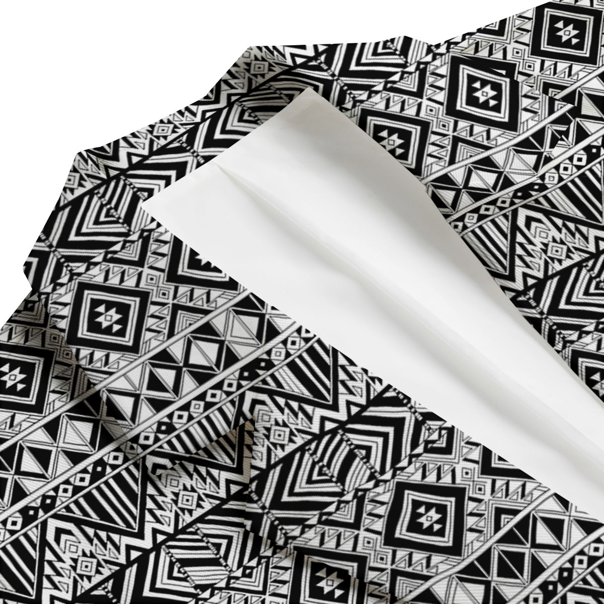 Aztec Ethnic White And Black Print Men's Blazer-grizzshop