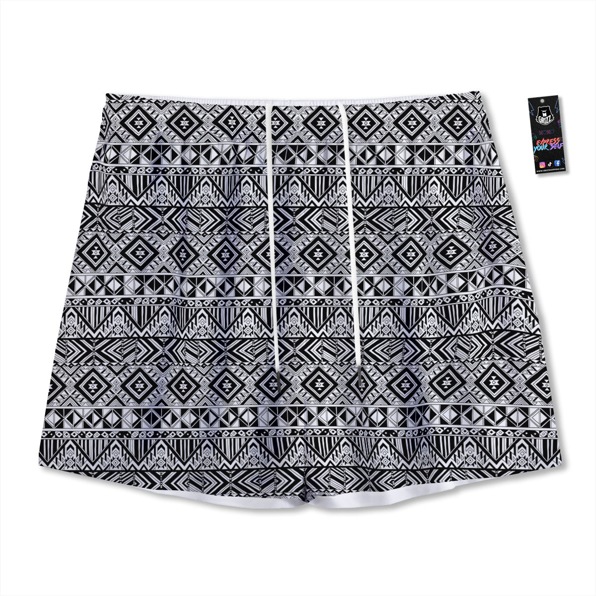 Buffalo Check White And Green Print Mesh Shorts