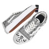 Aztec Grey And White Print Pattern Skate Shoes-grizzshop