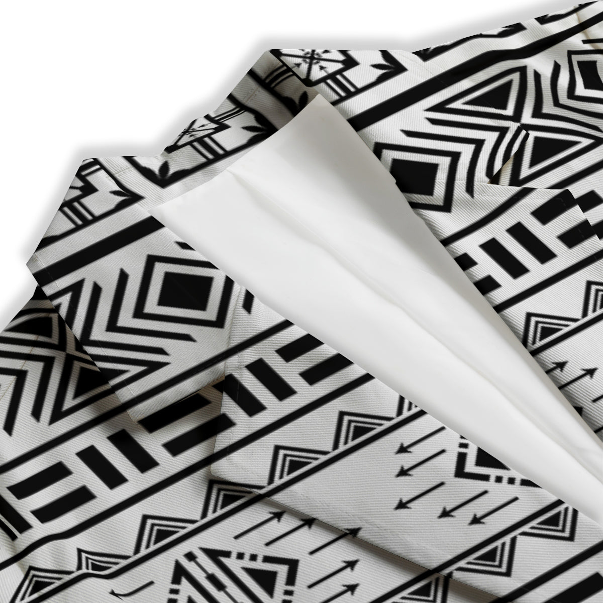 Aztec Grey And White Print Pattern Women's Blazer-grizzshop