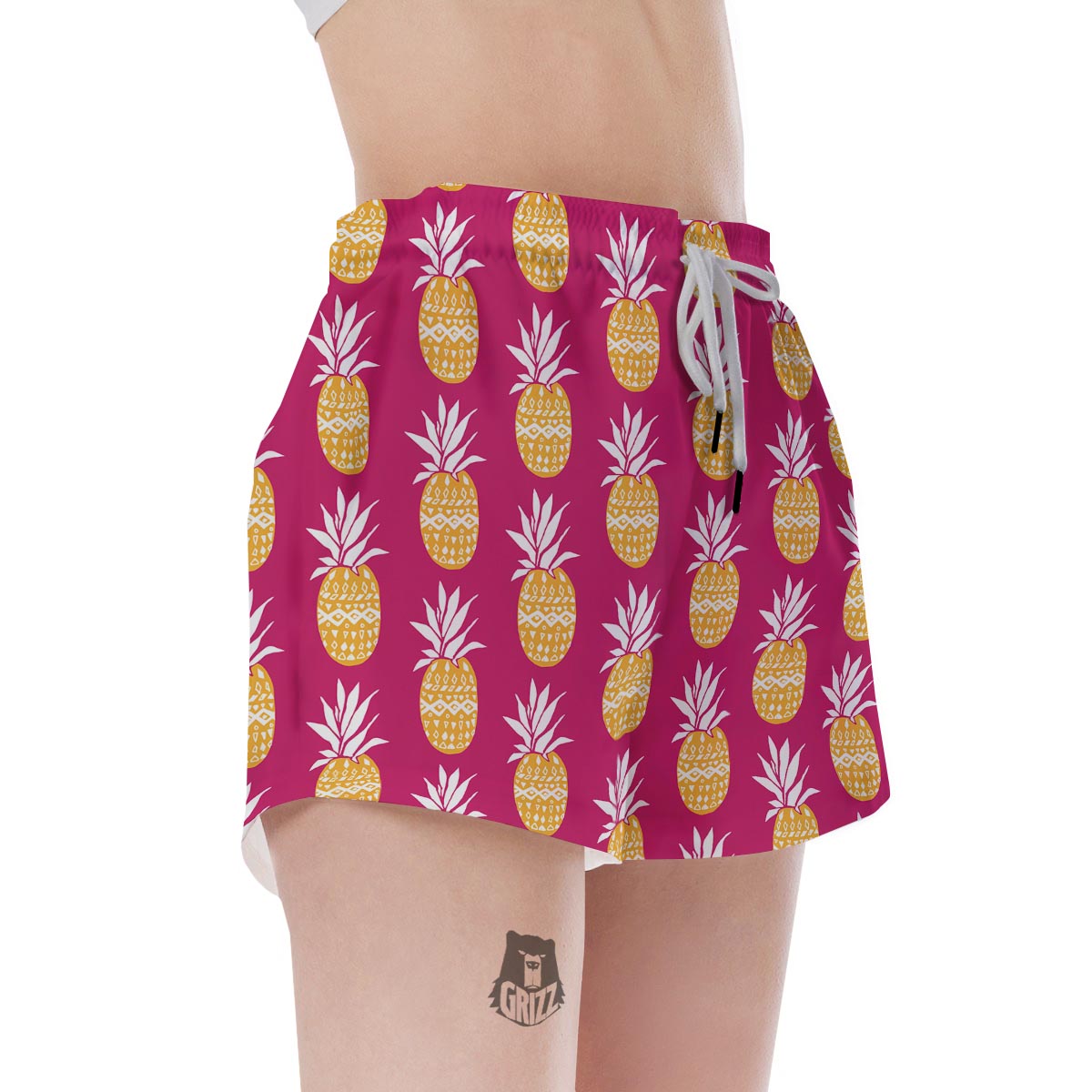 Aztec Hawaiian Pineapple Print Women's Shorts-grizzshop