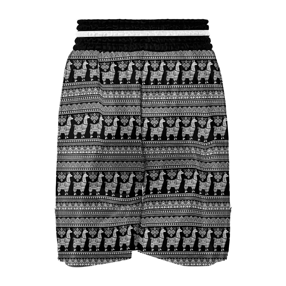 Aztec Llama Pattern Print Boxing Shorts-grizzshop