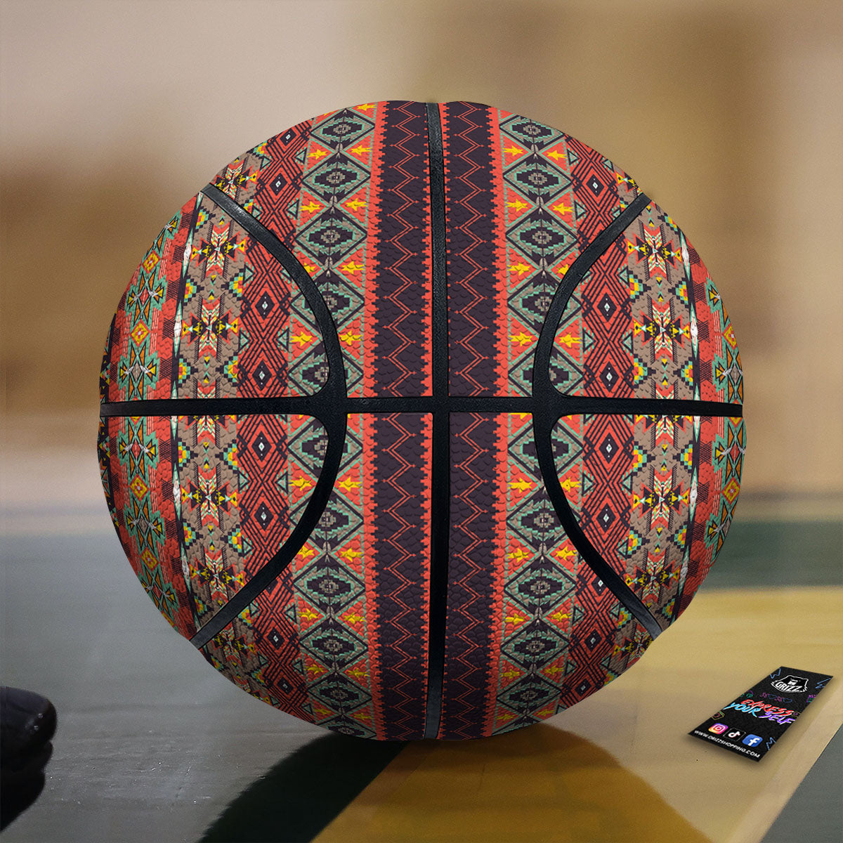 Aztec Native Tribal Print Pattern Basketball-grizzshop