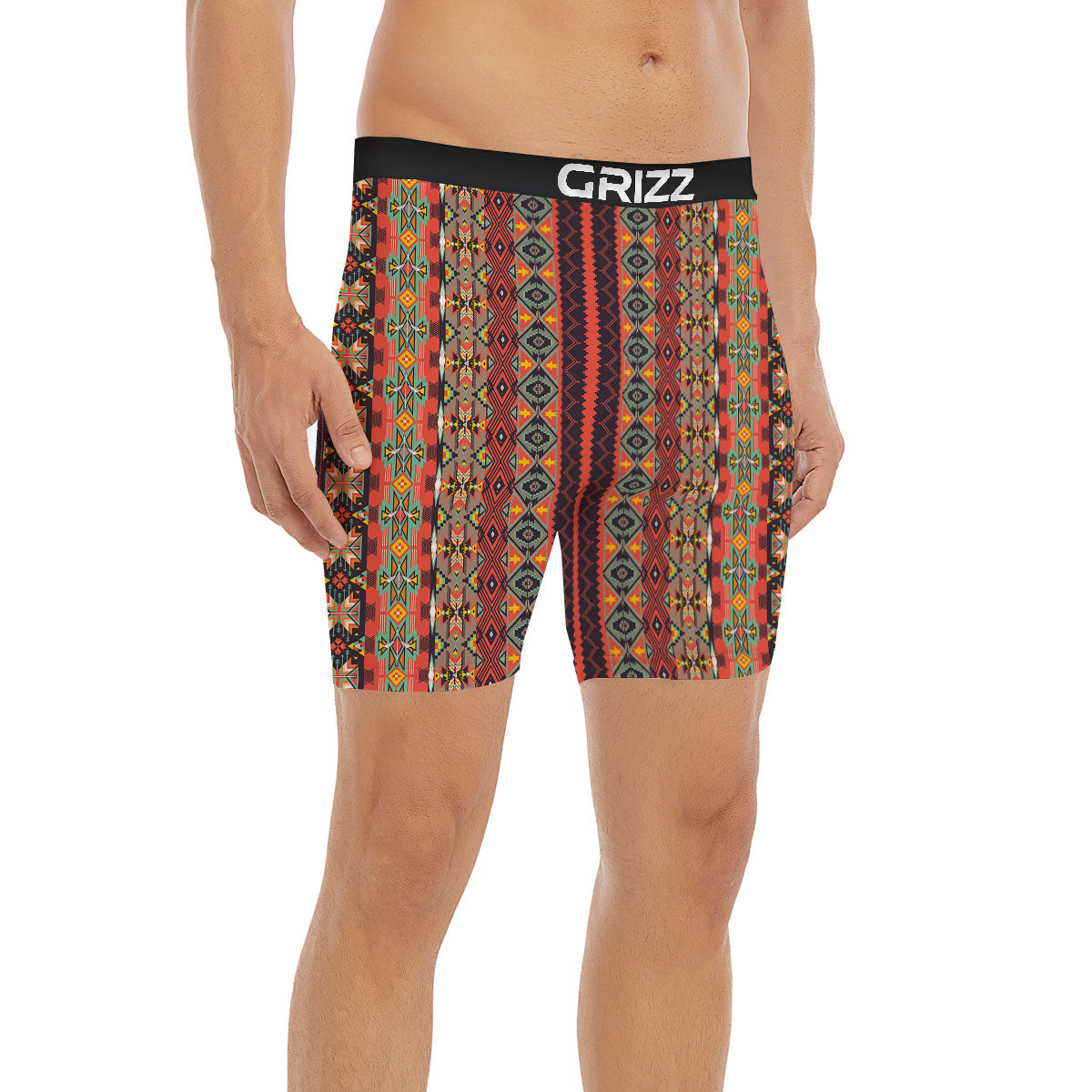 Aztec Native Tribal Print Pattern Boxer Briefs-grizzshop