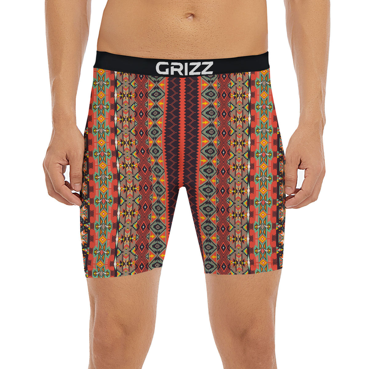Aztec Native Tribal Print Pattern Boxer Briefs-grizzshop