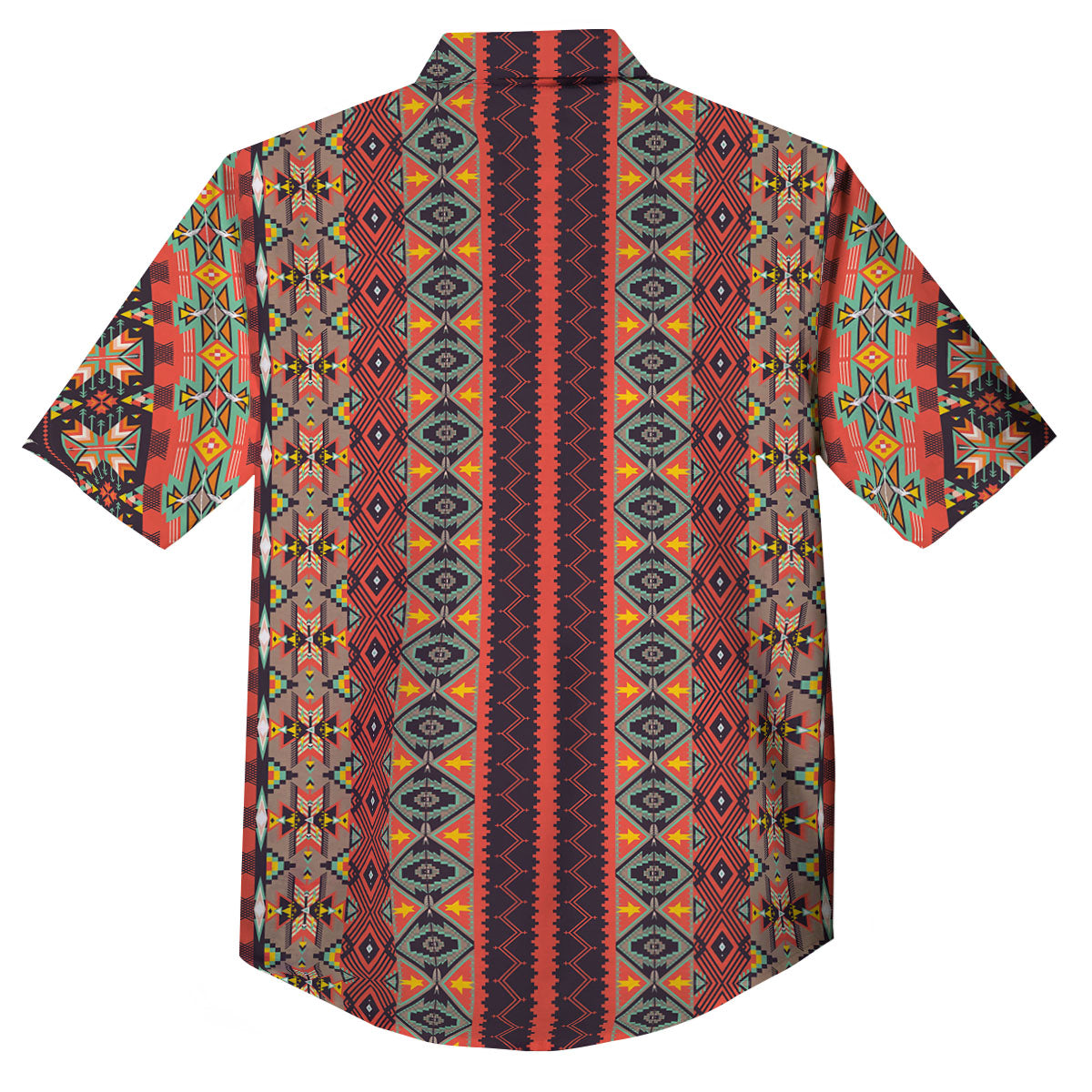 Aztec Native Tribal Print Pattern Button Up Shirt-grizzshop