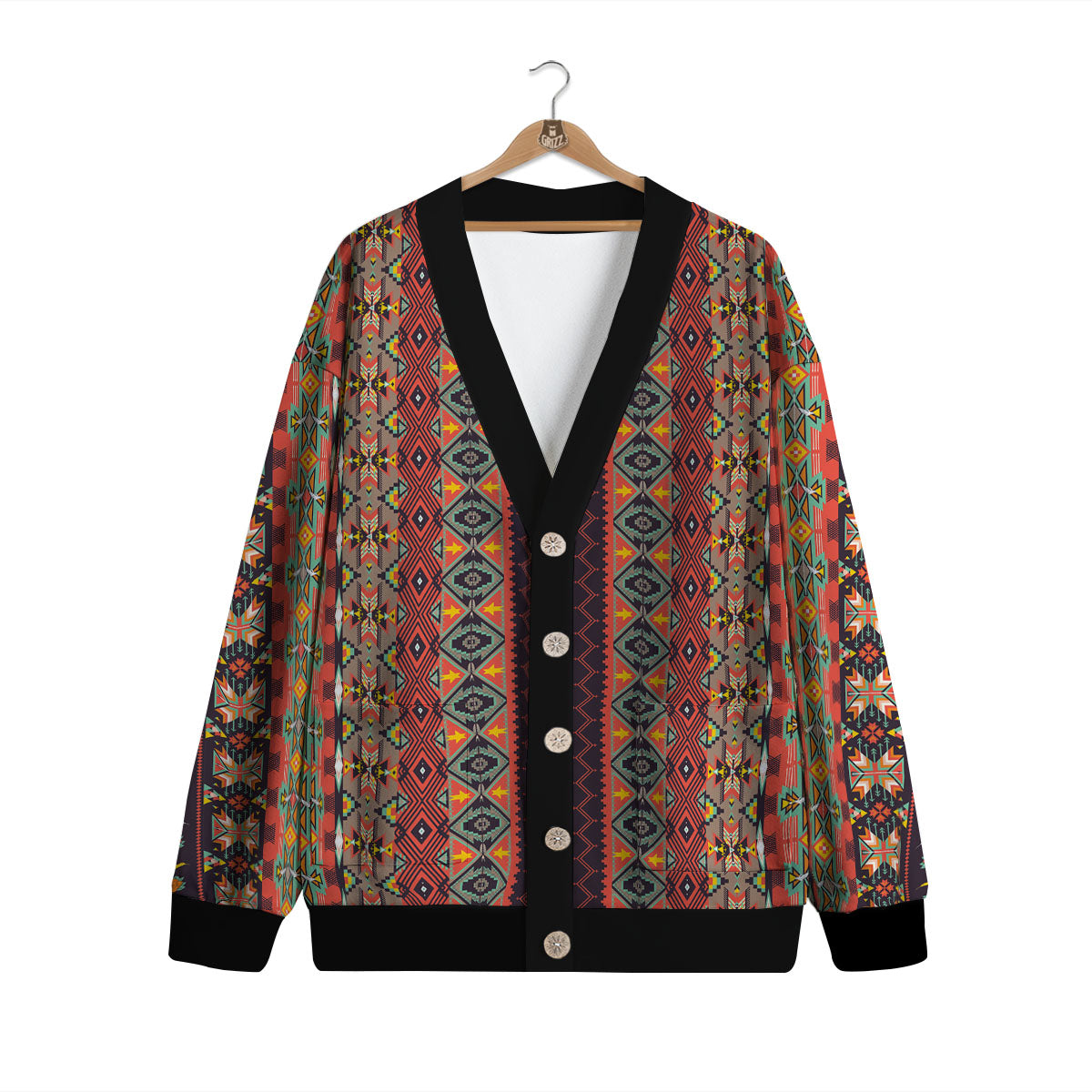 Aztec Native Tribal Print Pattern Cardigan-grizzshop