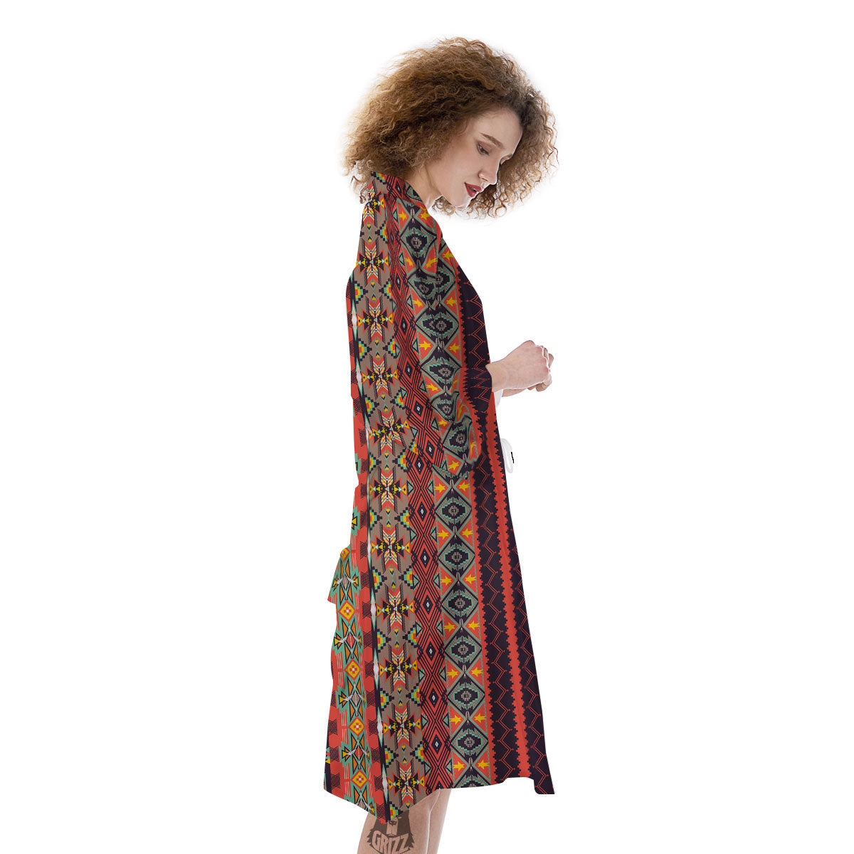 Aztec Native Tribal Print Pattern Kimono-grizzshop