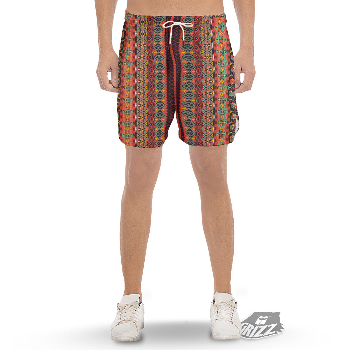 Aztec Native Tribal Print Pattern Men's Gym Shorts-grizzshop