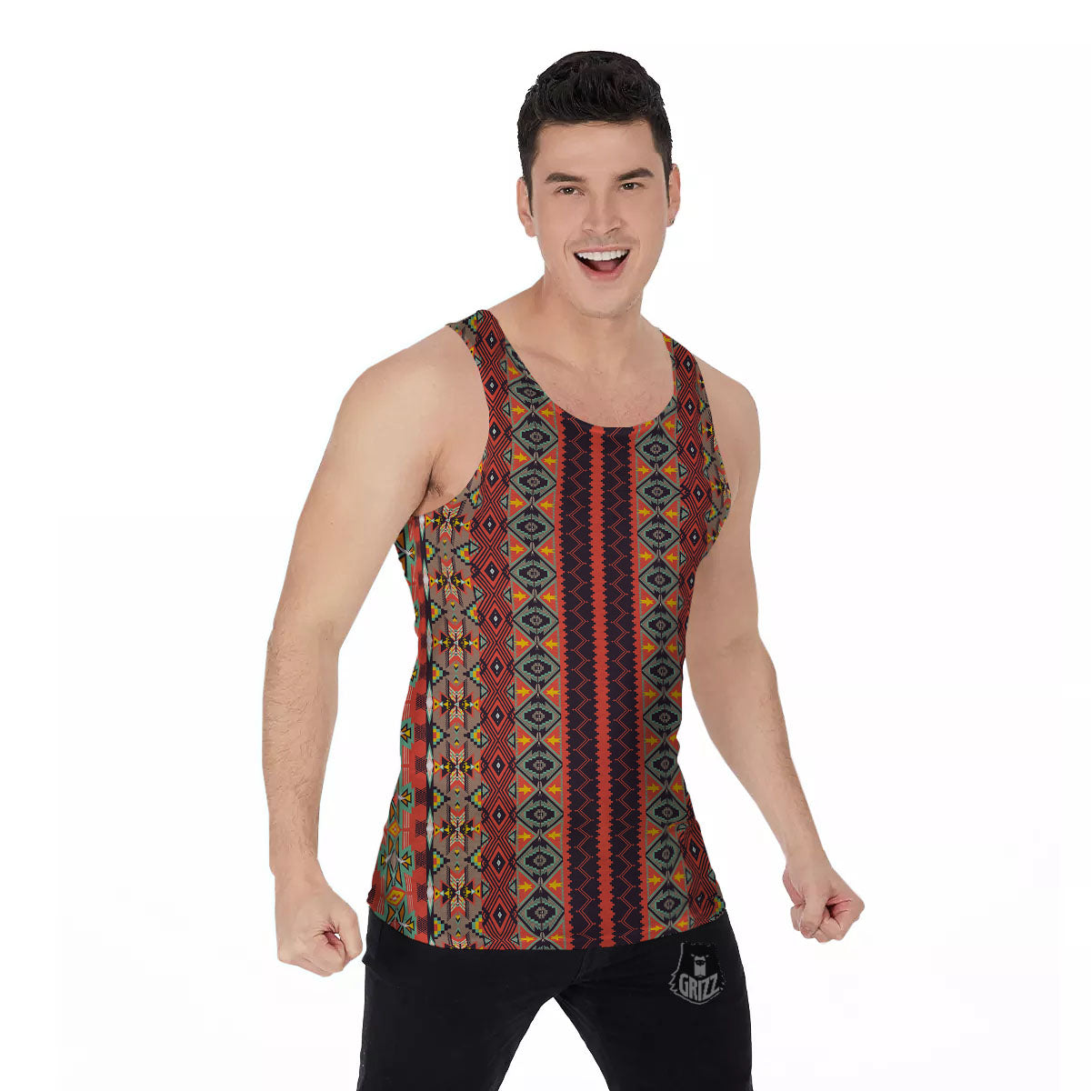 tribal print tank