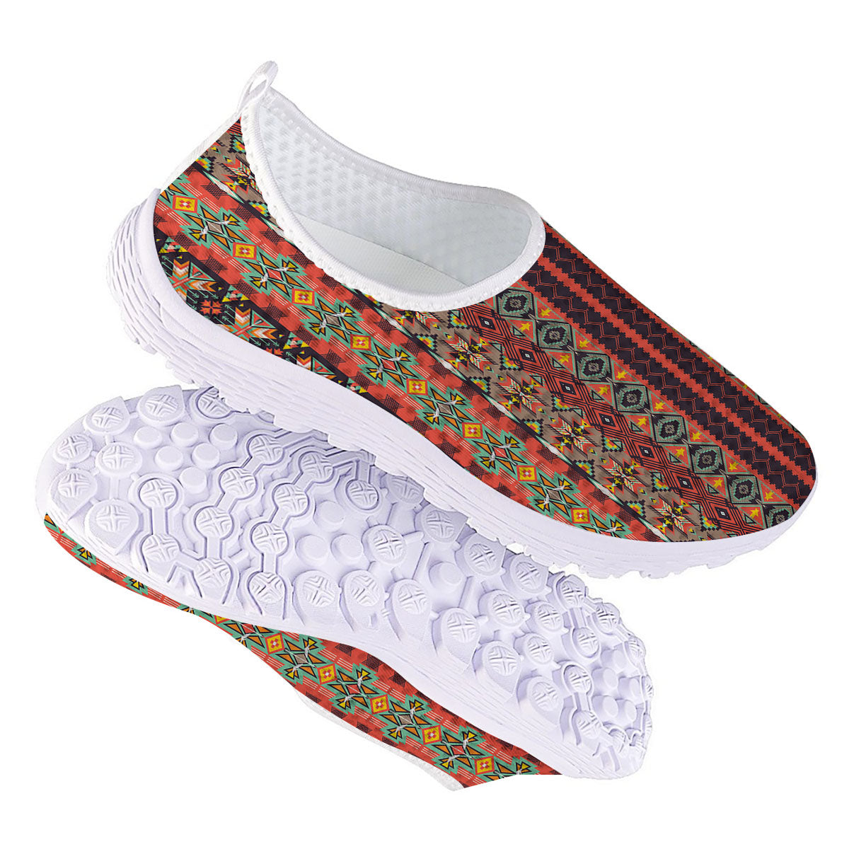 Aztec Native Tribal Print Pattern Nurse Shoes-grizzshop