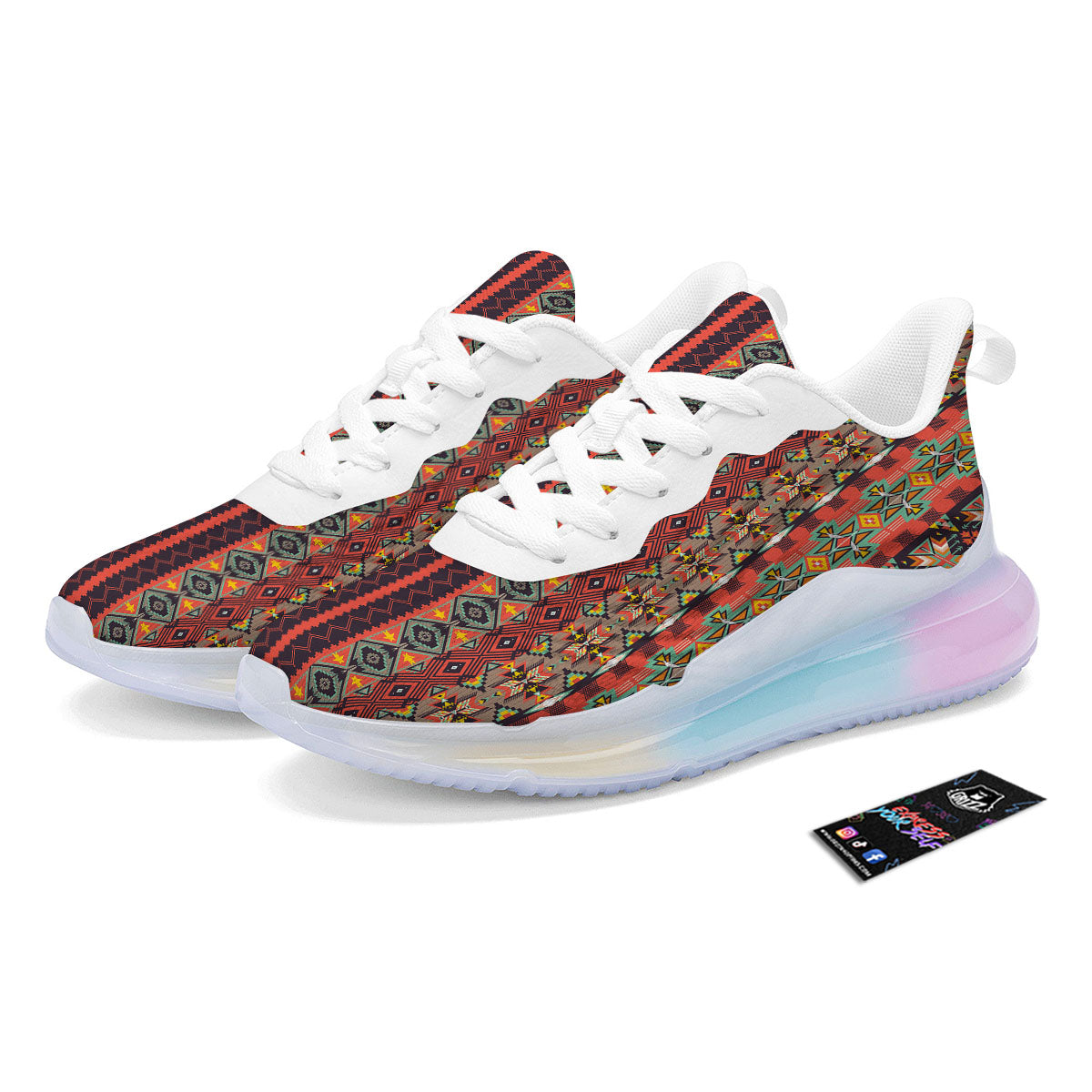 Aztec Native Tribal Print Pattern Running Sneakers-grizzshop
