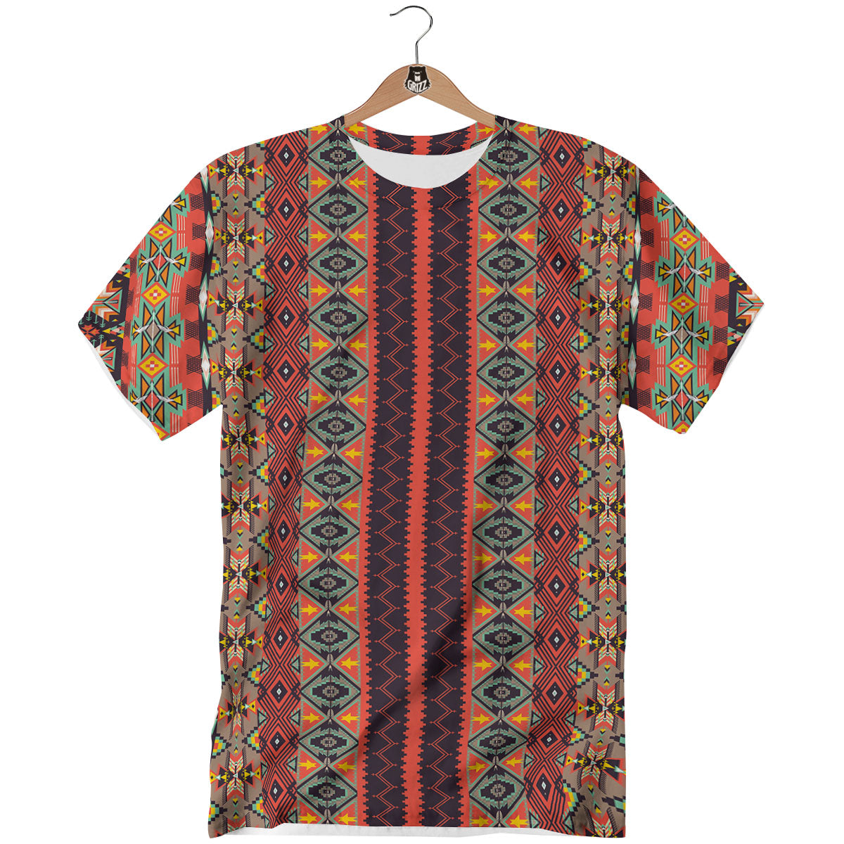 Aztec Native Tribal Print Pattern T-Shirt-grizzshop