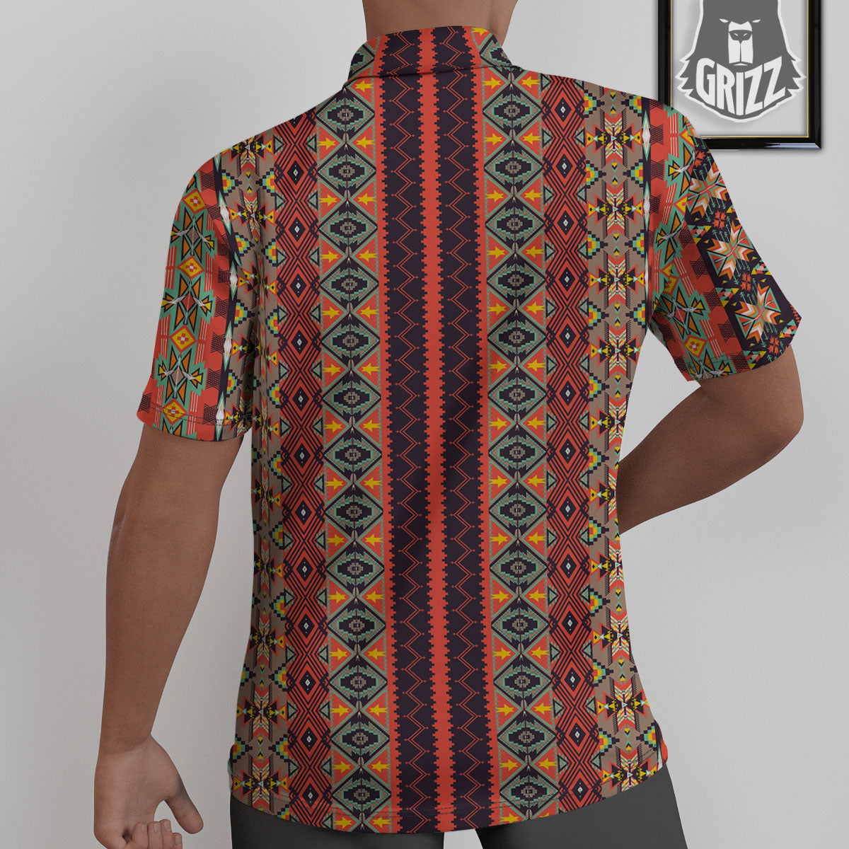 Aztec Native Tribal Print Pattern Untucked Shirts-grizzshop