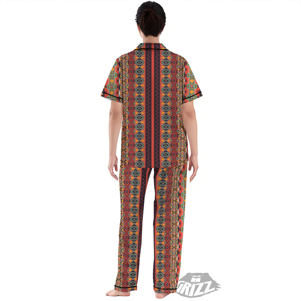Aztec Native Tribal Print Pattern Women's Pajamas Set-grizzshop