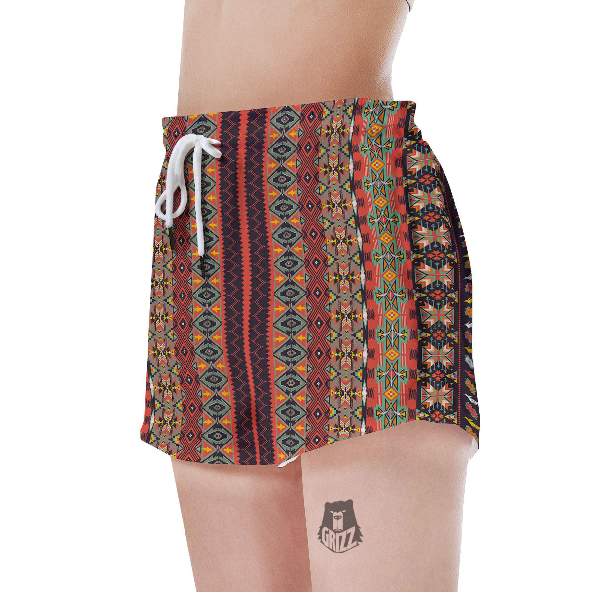 Aztec Native Tribal Print Pattern Women's Shorts-grizzshop