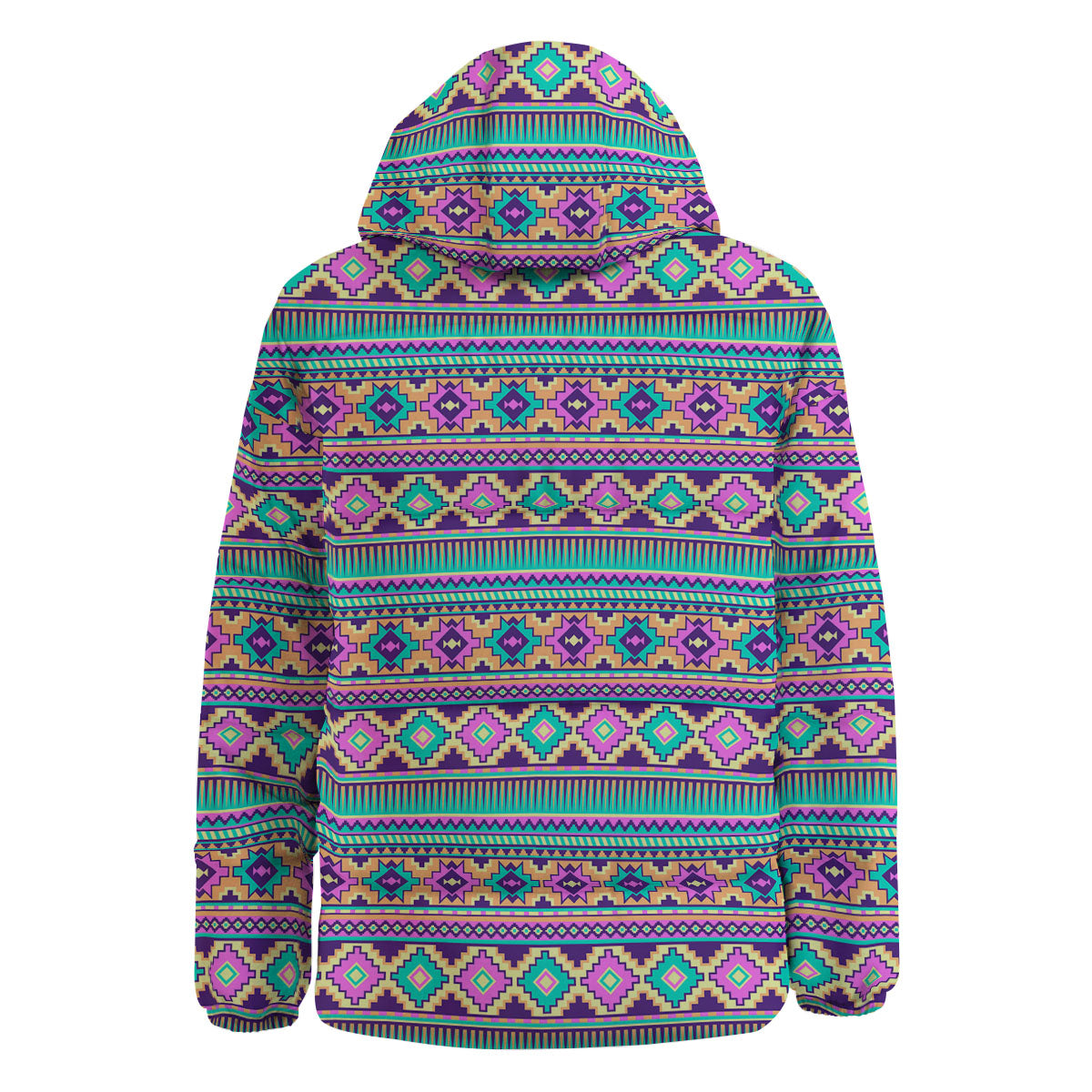 Aztec Neon Native Print Pattern Down Jacket-grizzshop