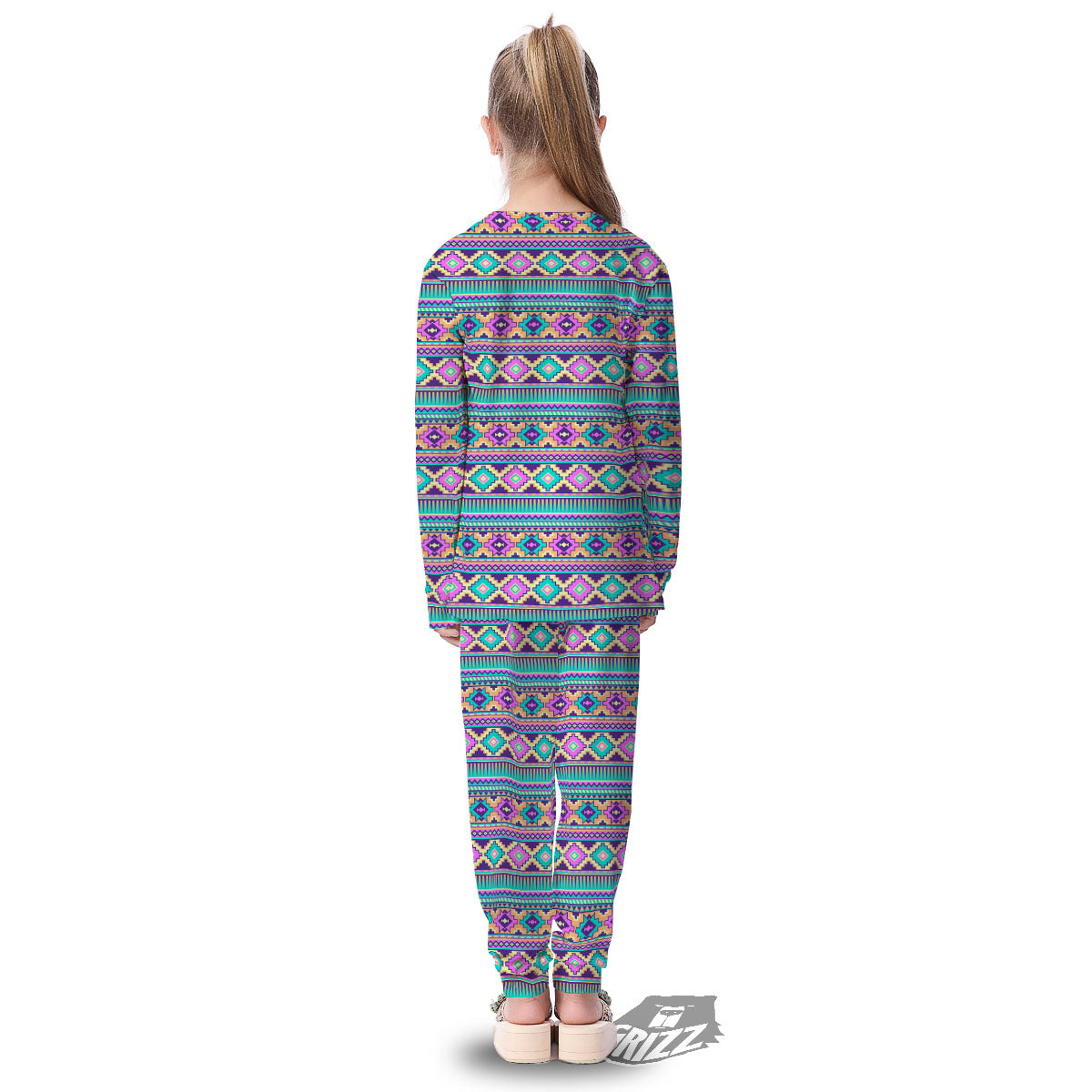 Aztec Neon Native Print Pattern Kid's Pajamas-grizzshop