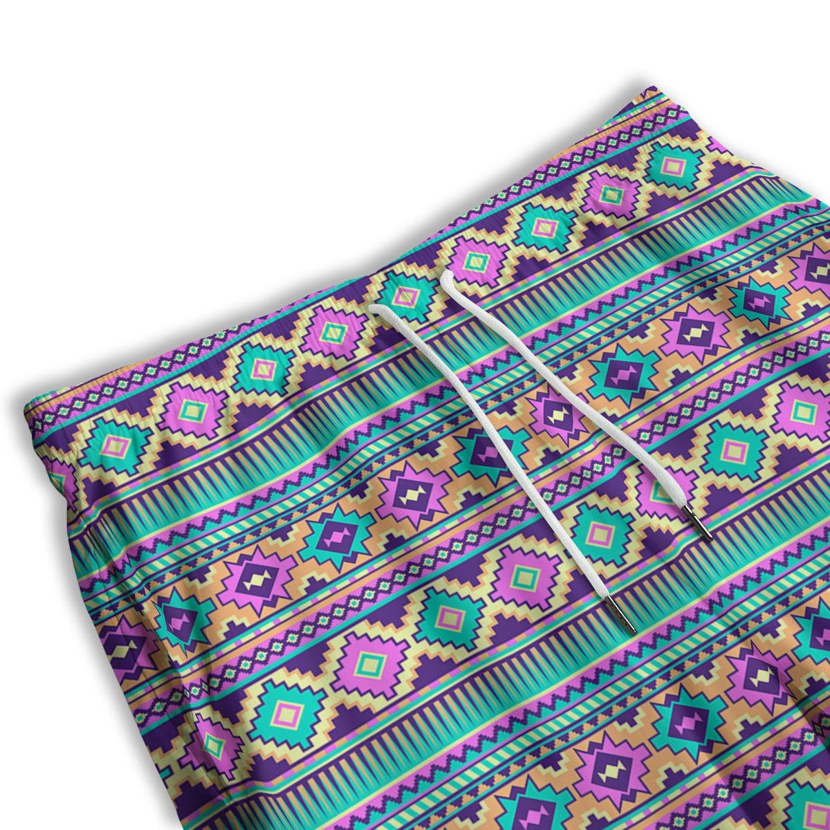 Aztec Neon Native Print Pattern Men's Athletic Shorts