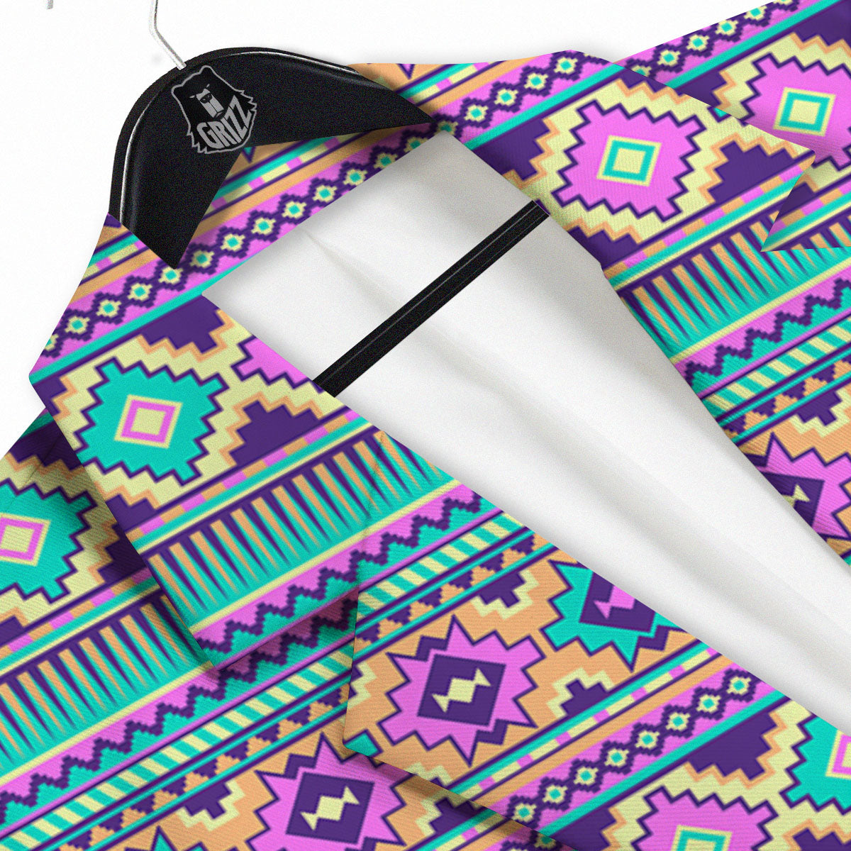 Aztec Neon Native Print Pattern Men's Sport Coat-grizzshop