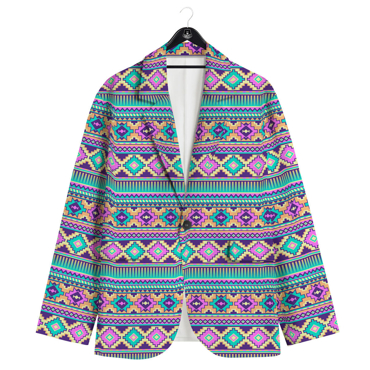 Aztec Neon Native Print Pattern Men's Sport Coat-grizzshop