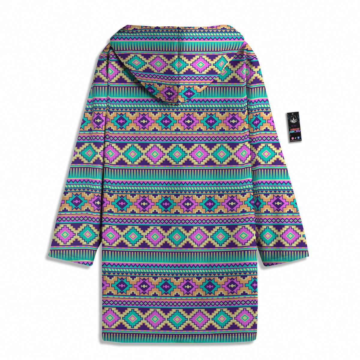 Aztec Neon Native Print Pattern Men's Windbreaker Jacket-grizzshop