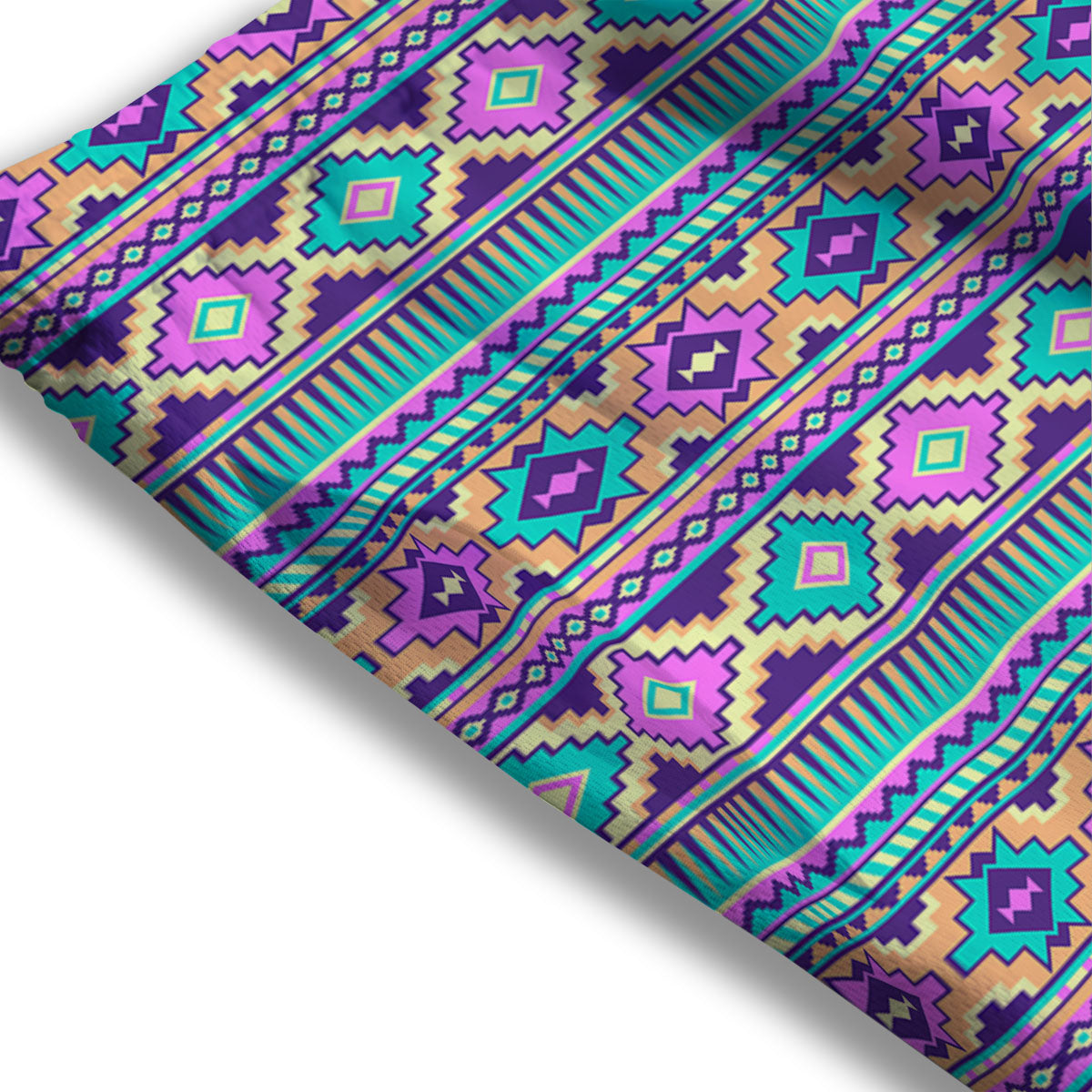Aztec Neon Native Print Pattern Mesh Shorts