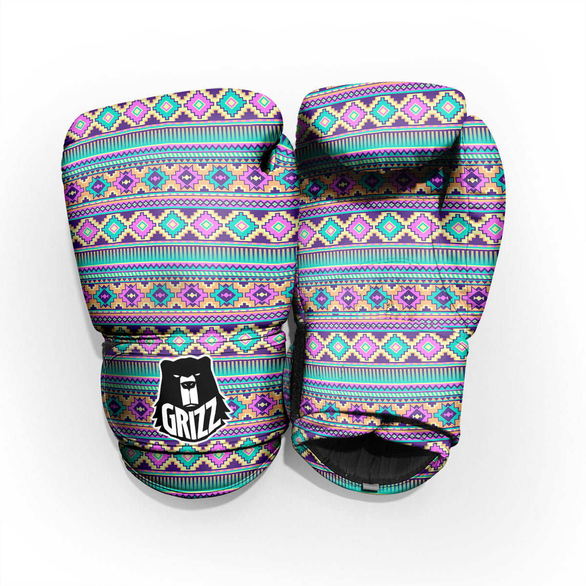 Aztec Neon Native Print Pattern Pro Boxing Glove