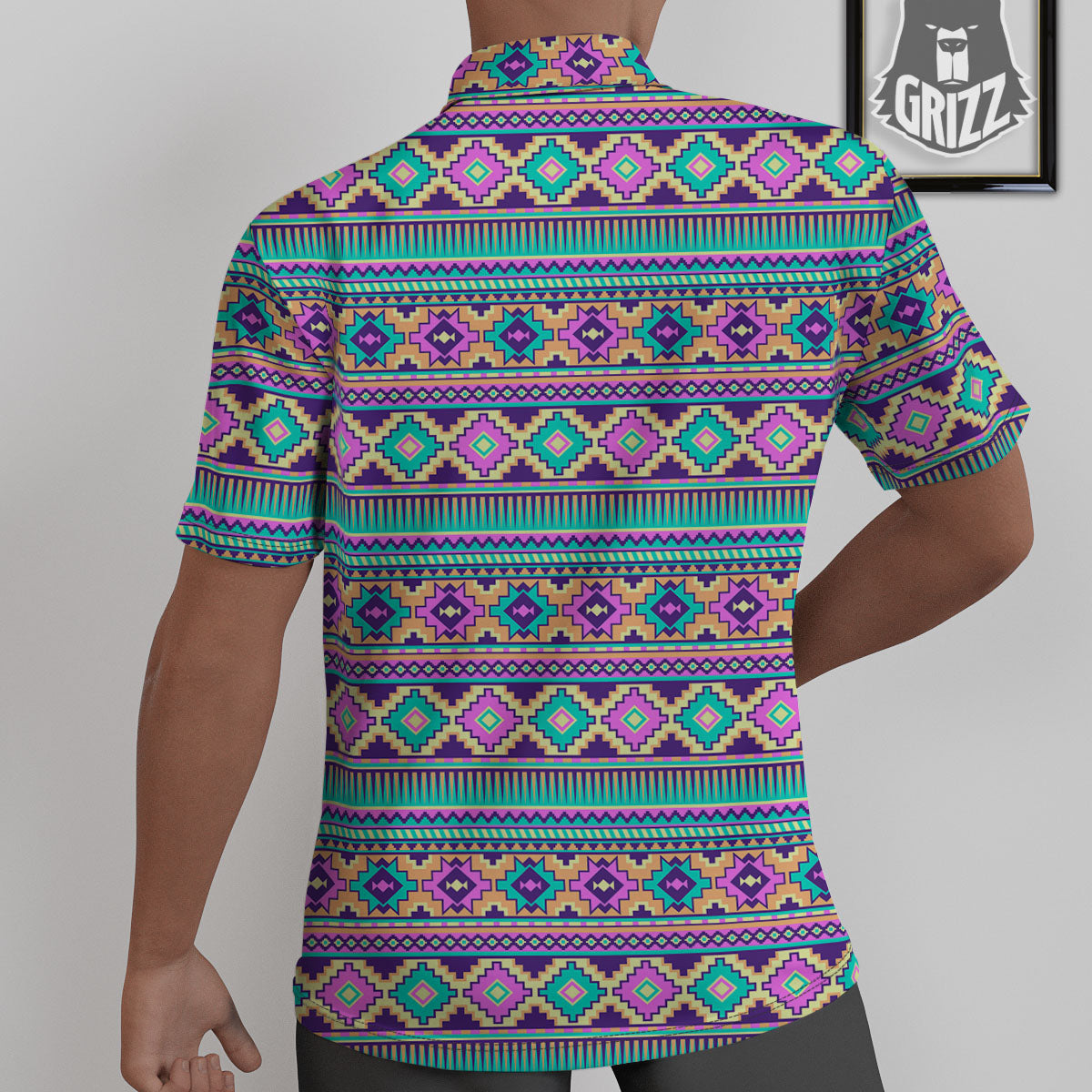 Aztec Neon Native Print Pattern Untucked Shirts-grizzshop