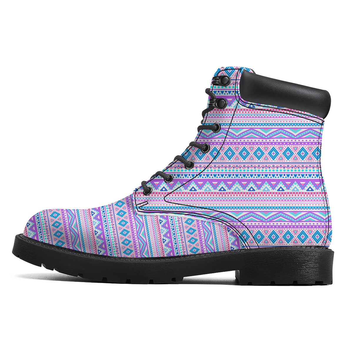 Aztec Pink And Pastel Print Pattern Boots-grizzshop