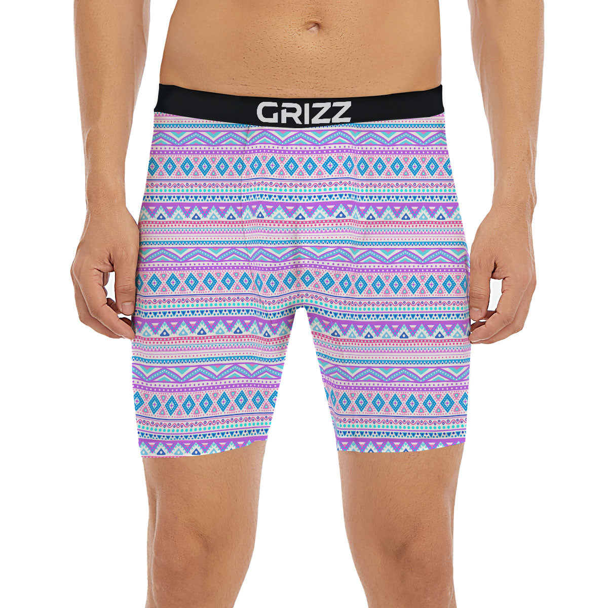 Aztec Pink And Pastel Print Pattern Boxer Briefs-grizzshop