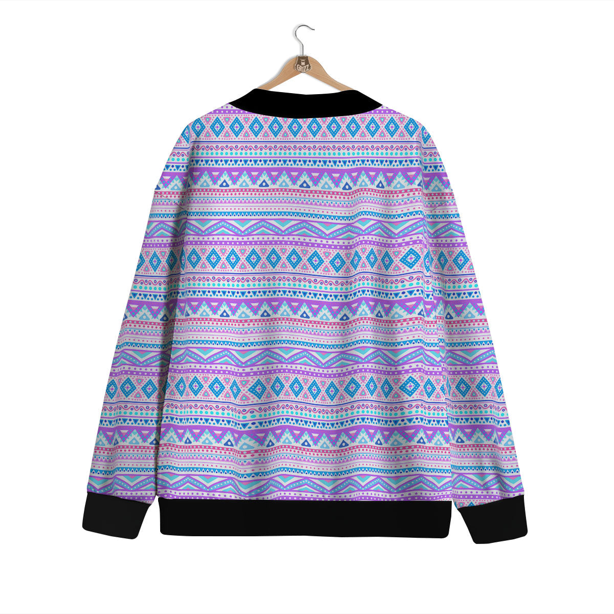 Aztec Pink And Pastel Print Pattern Cardigan-grizzshop