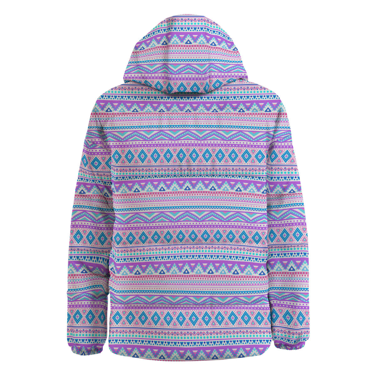 Aztec Pink And Pastel Print Pattern Down Jacket-grizzshop