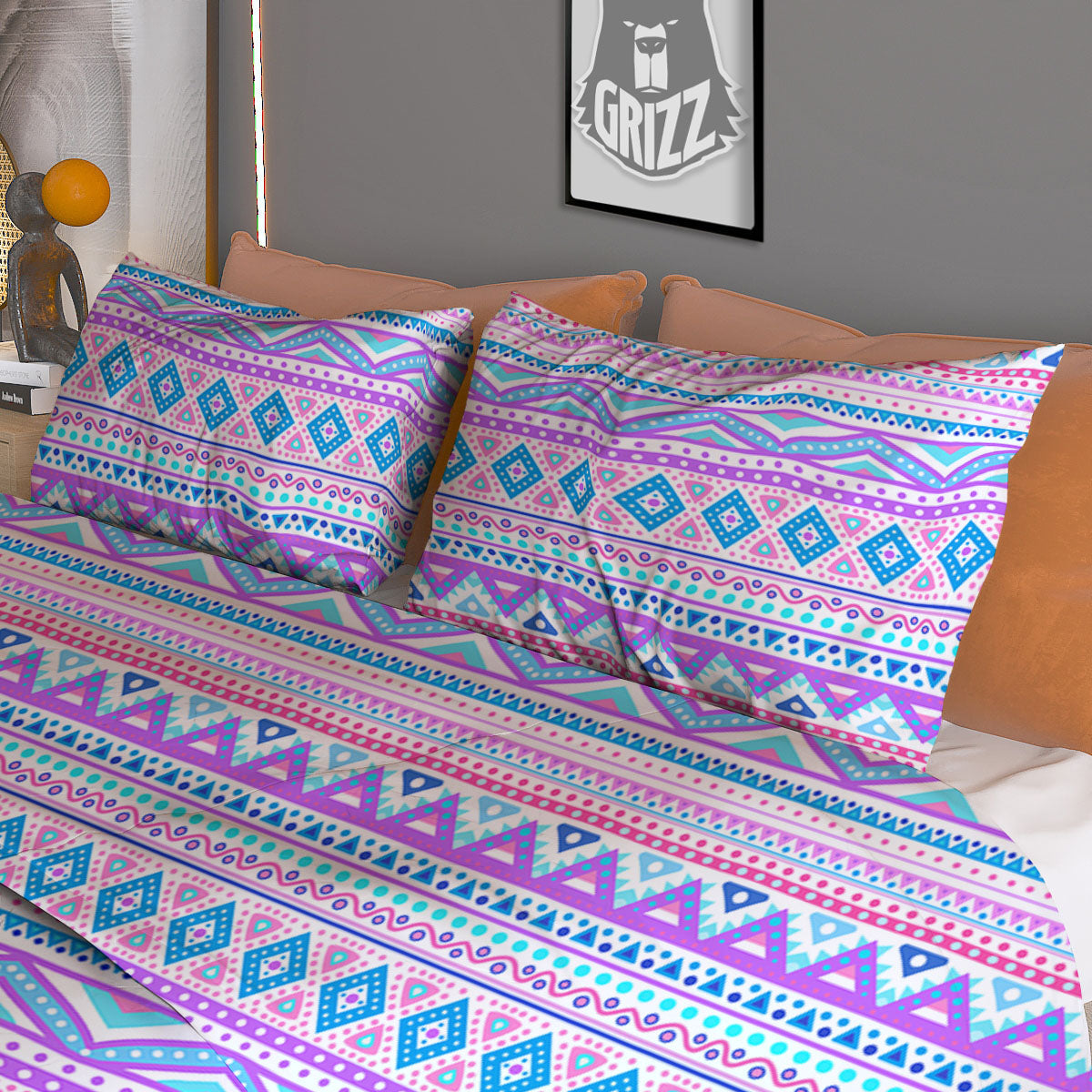 Artwork Glitter Green Print Duvet Cover Bedding Set