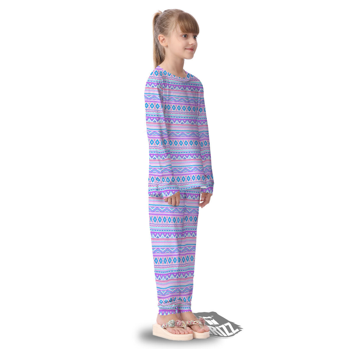 Aztec Pink And Pastel Print Pattern Kid's Pajamas-grizzshop