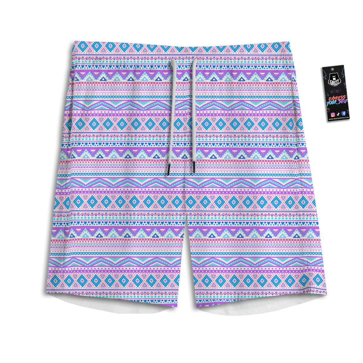 Aztec Pink And Pastel Print Pattern Men's Athletic Shorts