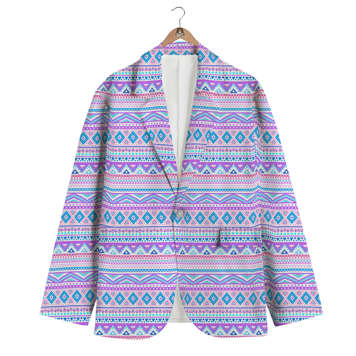 Aztec Pink And Pastel Print Pattern Men's Blazer-grizzshop
