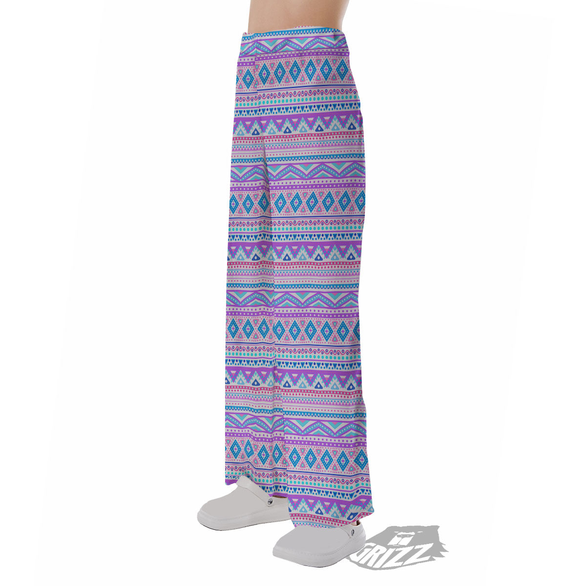 Aztec Pink And Pastel Print Pattern Pajama Pants-grizzshop